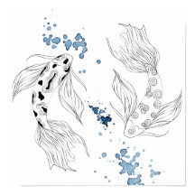 Vacker japansk koi Fish Swimming