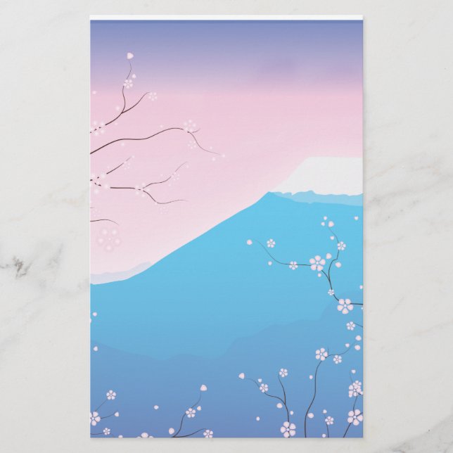 Vacker japansk körsbärsblomma brevpapper (Framsida)