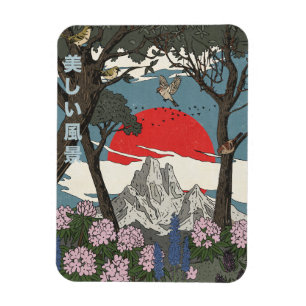 Vacker japansk landskap magnet