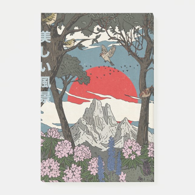 Vacker japansk landskap post-it block (Framsida)