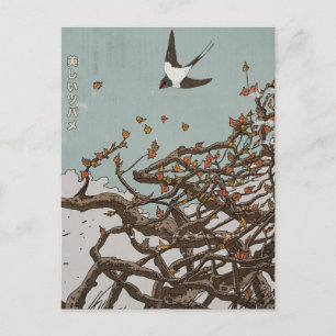 Vacker japansk svala vykort