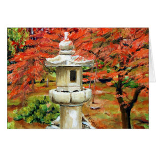 Vacker japansk trädgård i St Louis Missouri Hälsningskort