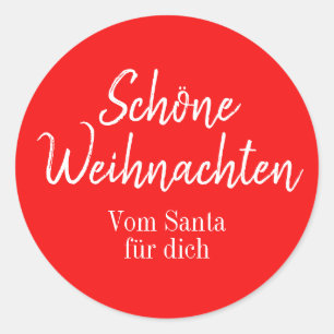 Vacker jul God Jul på tyska Runt Klistermärke