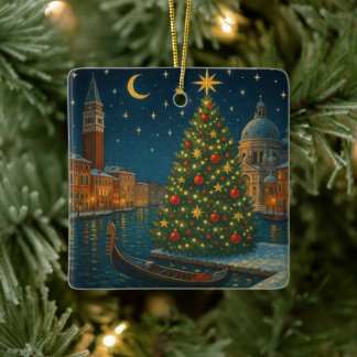vacker jul i venice julgransprydnad keramik