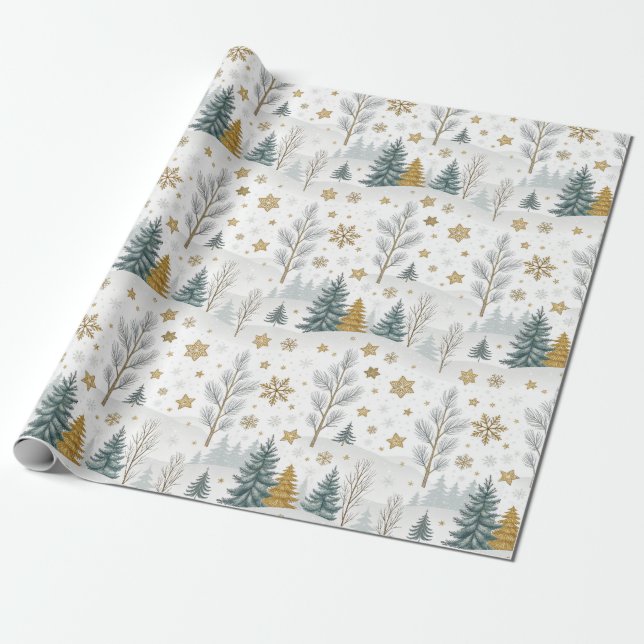 Vacker jul presentpapper (Utrullad)