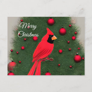 Vacker jul Red Cardinal Helg Vykort