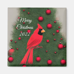 Vacker jul Red Cardinal Magnet