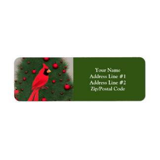 Vacker jul Red Cardinal Returadress Etikett