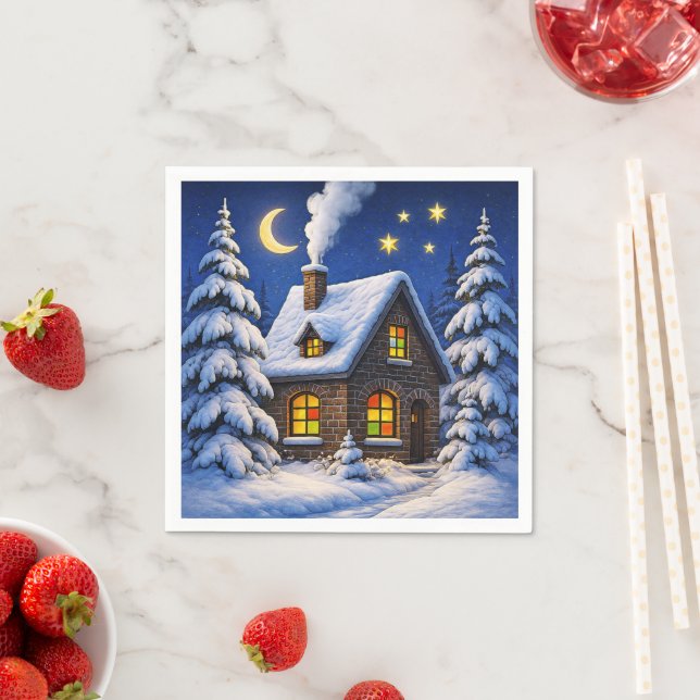 Vacker jul tema pappersservett (Insitu)