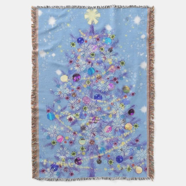 Vacker Julgran Throw Blanket Filt (Framsidan Vertikal)