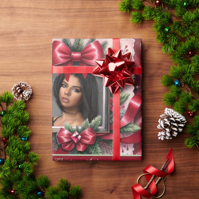 Vacker julklappens inslagspapper med foto presentpapper (Julgåva)