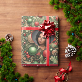 Vacker julklappspapper med foto presentpapper