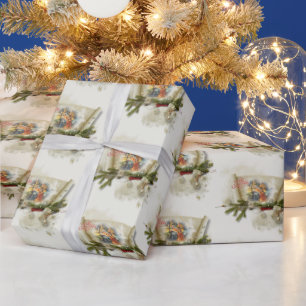 Vacker julkrubba collage beställnings jul presentpapper