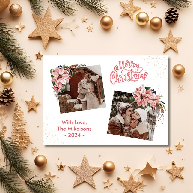 Vacker julstjärna God Jul 2 Foto Högtid Julkort (Skapare uppladdad)