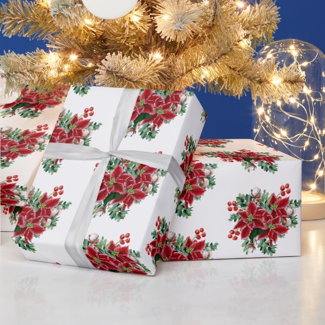 Vacker julstjärnebukett presentpapper (Helgdagar)
