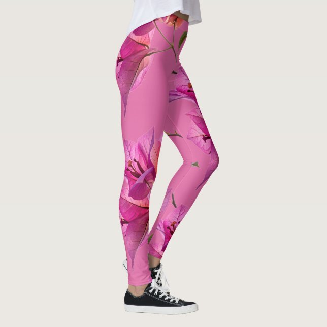 Vacker Kagoj Phool Pappersblomma Botanisk Flora Leggings (Höger)