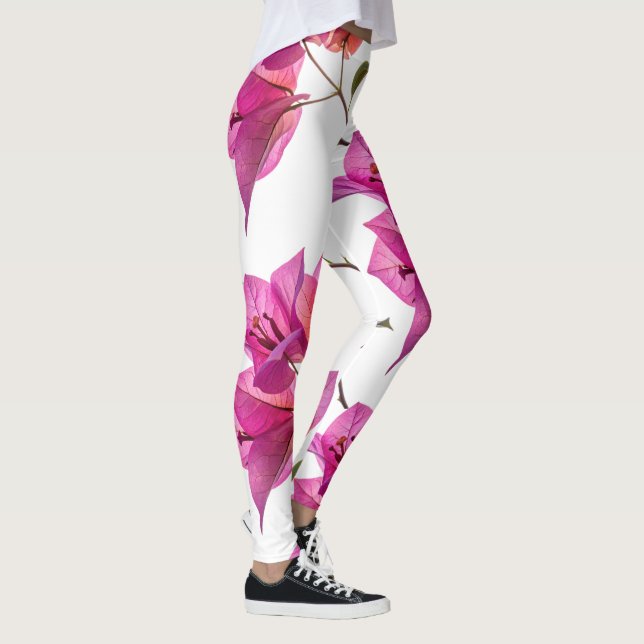 Vacker Kagoj Phool Pappersblomma Botanisk Flora Leggings (Höger)