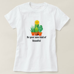 Vacker kaktus saftig trädgård damt-shirt t shirt