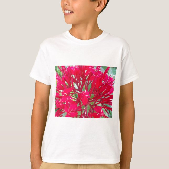 Vacker Kaleidoskop av Colorful Red Milkweed Tee (Framsida)
