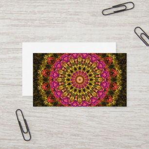 vacker kaleidoskopisk mandala mönster visitkort