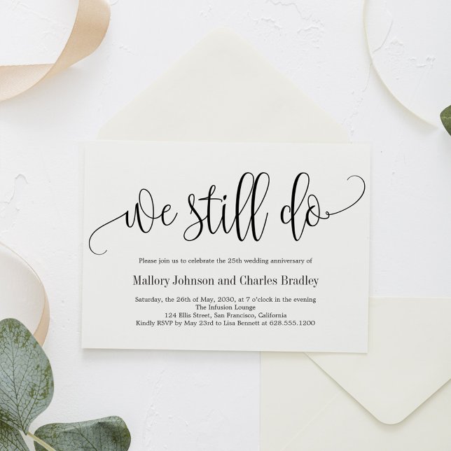 Vacker kalligrafi bröllopsjubileum inbjudan (Skapare uppladdad)