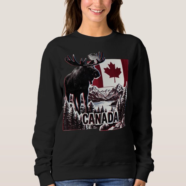 Vacker Kanada. Kanadensisk flagga. Kanadensisk älg T Shirt (Framsida)