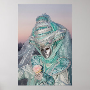 Vacker karnival Costume, Venedig Poster