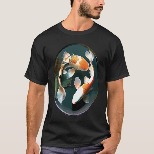 vacker karp i vatten målning karpfisk lins t shirt (Framsida)