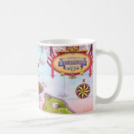 Vacker karta över Hawaiiöarna Kaffemugg