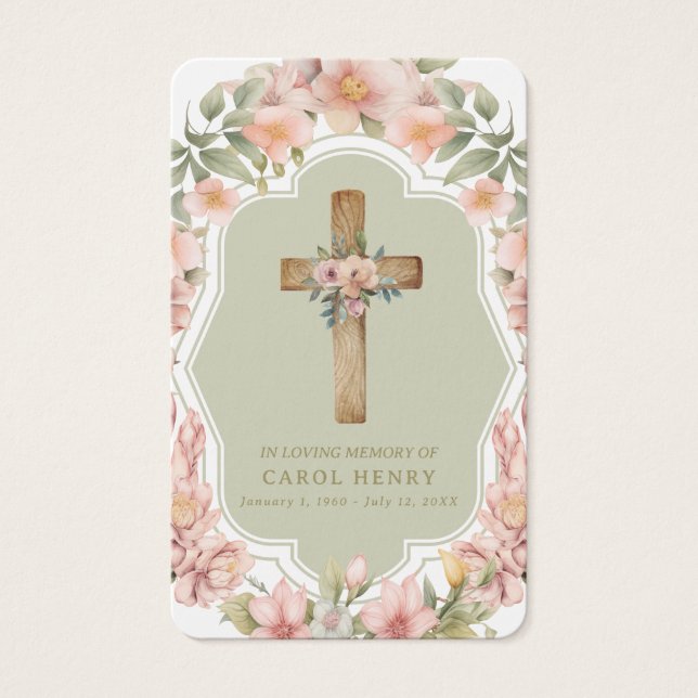 Vacker katolik i minnet Hail Mary Prayer Card Visitkort (Framsida)