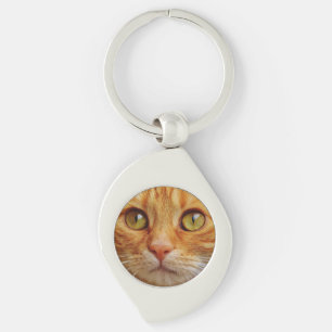 Vacker katt anpassad bild swirl silverfärgad nyckelring