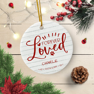 Vacker katt eller hund minnessaker för husdjur Fot Julgransprydnad Keramik