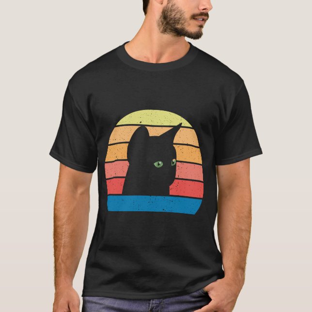 vacker katt med grönt öga t shirt (Framsida)