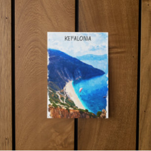 Vacker Kefalonia Greece Watercolor Vykort