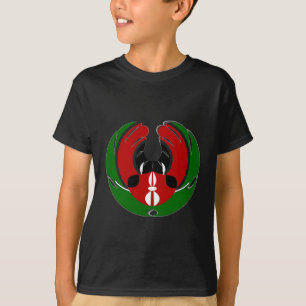 Vacker kenyansk gobeläng: Kenyas flagga Fjäril Mo Tee Shirt