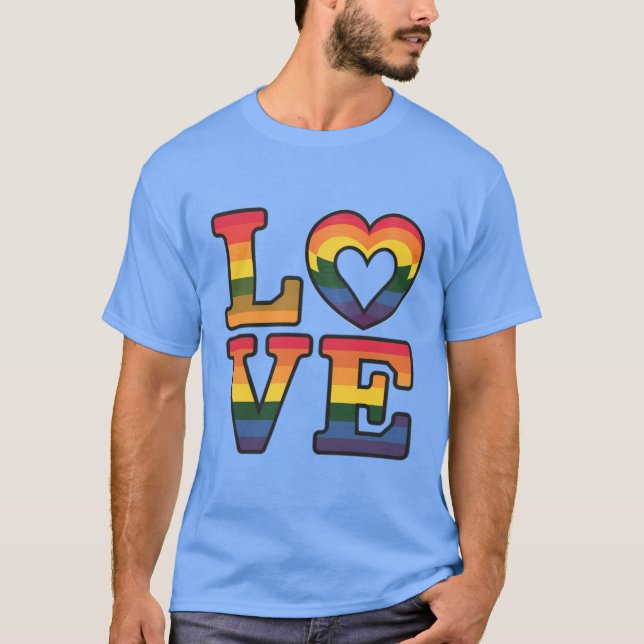 Vacker klassiker och Elegant kärlek HBTQ regnbåge T Shirt (Framsida)