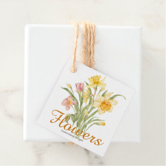 Vacker klassisk blomstermålning i naturlig akvarel gåvor etiketter