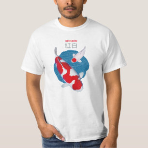 vacker Kohaku Koi Fish T-Shirt - Elegant