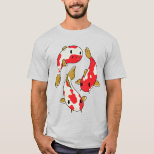 Vacker Koi Fiskar Tecknad Design T Shirt