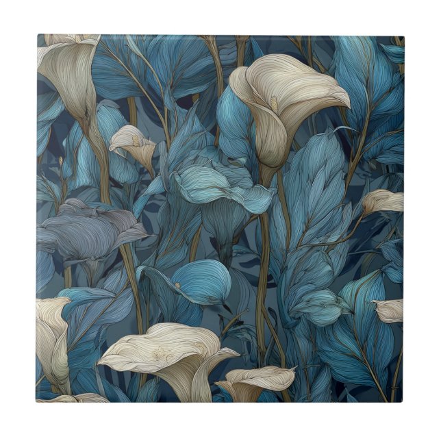 Vacker kök Calle Lilies kakel för backsplash (Framsidan)