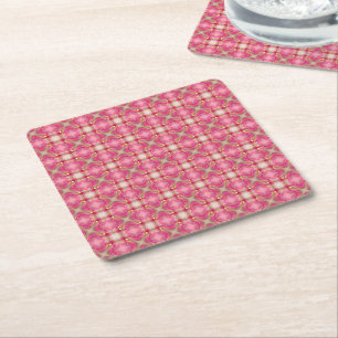Vacker komplex rosa mönster underlägg papper kvadrat