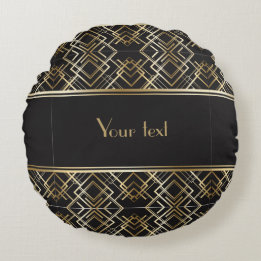 Vacker,konsthugg,mönster,grått,beige,1920,retro,c Rund Kudde