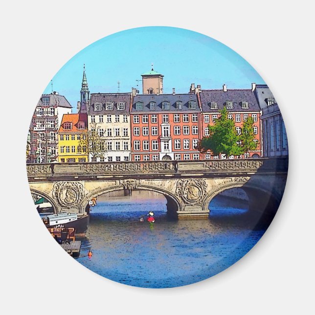 "Vacker Köpenhamn", foto/digital målning Magnet (Framsidan)