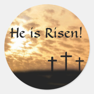 Vacker Kor och Sunset är Risen Stickers Runt Klistermärke