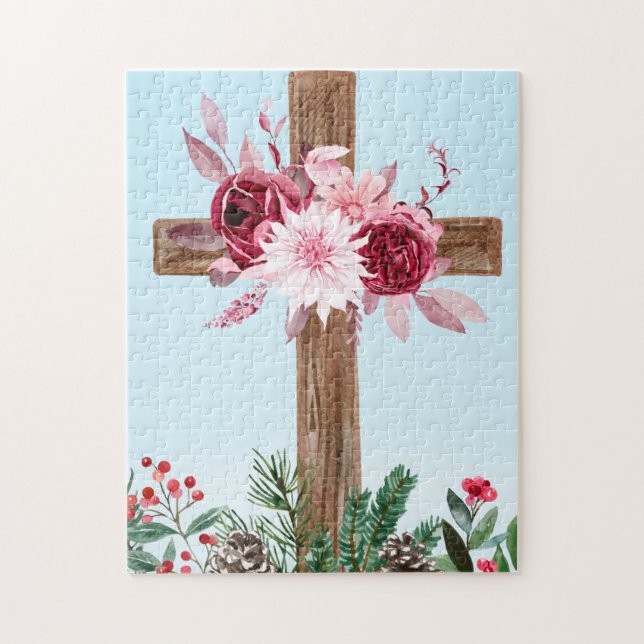 Vacker kors- och blomsterpussel pussel (Vertikal)