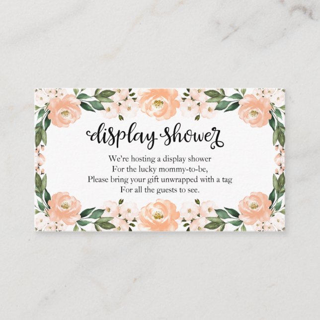 Vacker körsbärsblommande baby shower-visning dusch tilläggskort (Framsida)