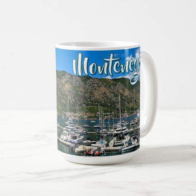 Vacker Kotor-bukt i Montenegro-resa Kaffemugg (Framsida höger)