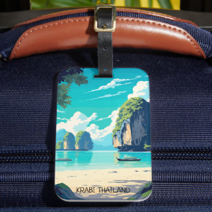 Vacker Krabi Thailand Tropical Paradise Travel Bagagebricka
