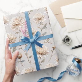 Vacker krämfärgad stenen blomster födelsedag presentpapper