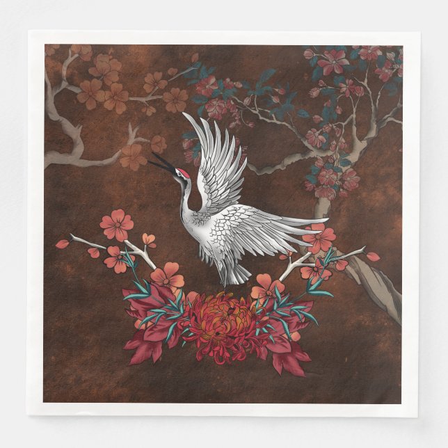 Vacker kran pappersservett (Framsida)